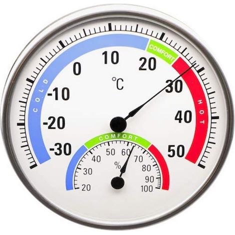 Technoline Termometro analogico WA3050, termoigrometro Rotondo con indicatore di Comfort, Display analogico di umidità
