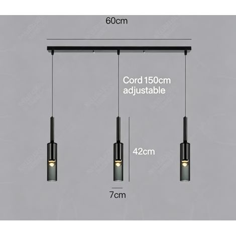 Lampe Suspension Cristal Design Bouteille 3 Têtes, Luminaire Moderne Minimaliste pour Salle à Manger, Bar et Chambre, Plafonnier Décoratif en Verre
