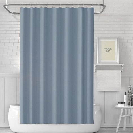 Duschvorhang Anti-schimmel Stoff Wasserdicht Waschbar Blau 180x180 cm (1/5)