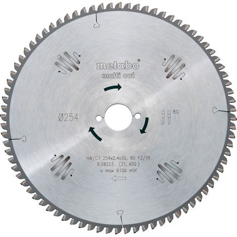 METABO Hoja de sierra para sierras circulares estacionarias HW/CT 210x30, 54 FZ/TZ, 5° NEG POST-VENTA 628078000