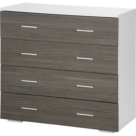 Cassettiera portaoggetti contemporanea 4 cassetti 76 x 35 x 72 cm salvaspazio camera da letto soggiorno in truciolare grigio 210001470