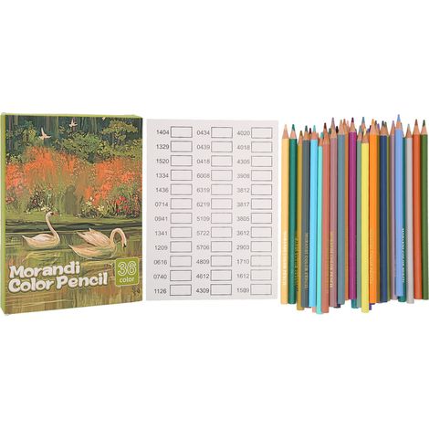 Crayons de couleur 36 teintes vives, prétaillés pour dessin, croquis et peinture, couleurs riches et lisses, idéal pour artistes (1/5)