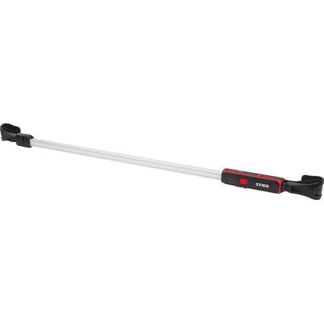 STIER Akku COB LED Motorhauben Lampe, klappbar mit 1000 Lumen und einer Leuchtdauer von 6h, 2 Leuchtstufen, Motorhaubenleuchte, Werkstattlampe, Motorraumleuchte, Arbeitslampe, Stableuchte