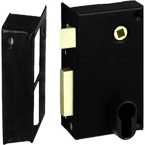 Abus – Serrure multipoint en applique – Ouvrant gauche – Coffre noir 70x120mm – Pour cylindre européen – Monopoint vertical