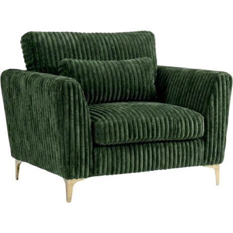Fauteuil Islati velours grosses côtes vert (1/2)