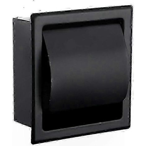 Porte-Papier Hygiénique en Acier Inoxydable 304, Finition Noire, Fixation Murale pour Salle de Bains, Accessoire Tout Métal Robuste (1/5)