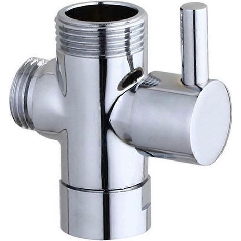 Inverseur de douche à trois voies pour douchette, couleur argent (1/5)