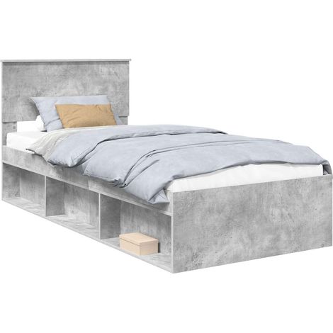 Maison Exclusive - Estructura de cama con cabecera Gris concreto (1/5)