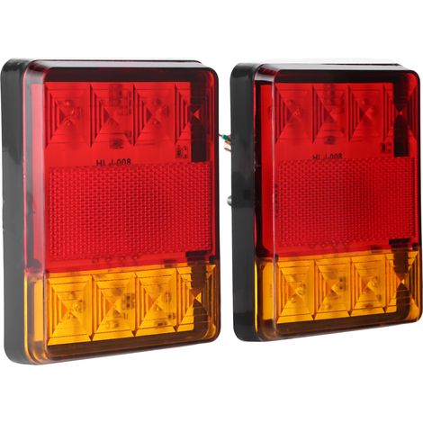 8-LED-Universal-Rückleuchte, zweifarbig, IP65 wasserdicht, für 12-V-Lkw, Anhänger, Lastwagen, ATVs (1/5)