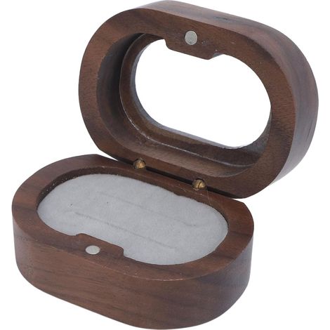 Wooden Box for Engagements and Weddings, Jewelry Holder with Magnetic Closure and Plush Interior, Compact Design for Surprise Proposals, Gifts, and Jewelry Presentation (1/5)
