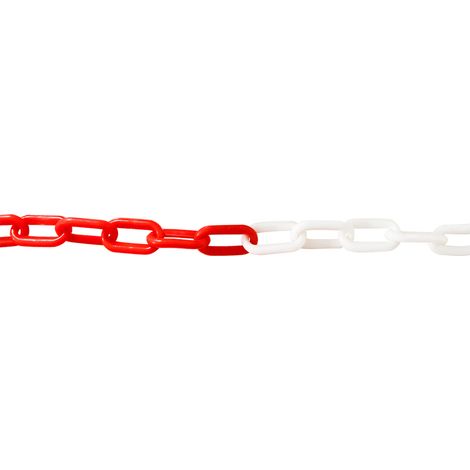 CATENA SEGNALETICA BICOLORE bianca / rossa - Ø mm. 6 x 36 x 19 x mt.5 - UNIKO
