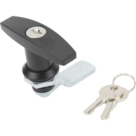 Serrure à Poignée en T Alliage de Zinc pour Garage Remorque Boîte à Outils Noir