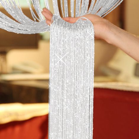 Rideau À Franges - 100 cm x 200 cm - Polyester - Pour Séparation De Pièce Porte Fenêtre - 1 à 5 Unités (1/5)