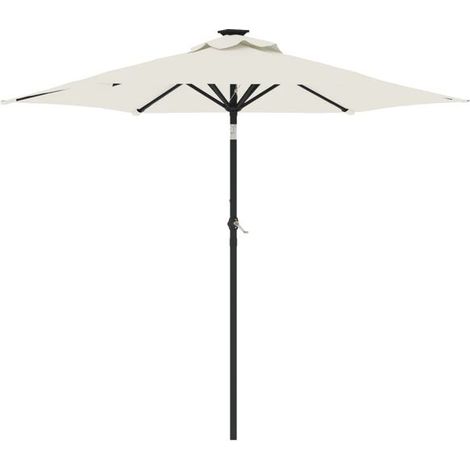 Parasol de jardin avec mât en acier blanc 225 x 225 x 212 cm - Ombrelle jardin terrasse balcon extérieur résistant (1/5)