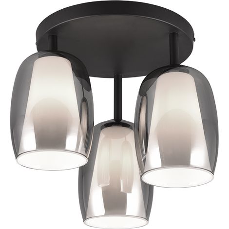 Plafonnier 3xe14 verre fume metal noir mat - trio select - barret 88830877 88830877 88830877 88830877 88830877 (1/4)