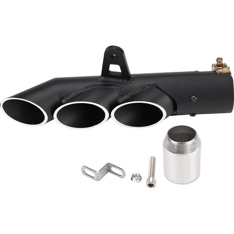Pot d'échappement universel triple sortie pour moto YZFR6, embout de tube d'échappement en acier (1/5)