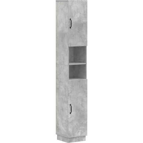 vidaXL Armadio da Bagno con Ripiano Aperto HOORN Grigio Cemento (1/5)