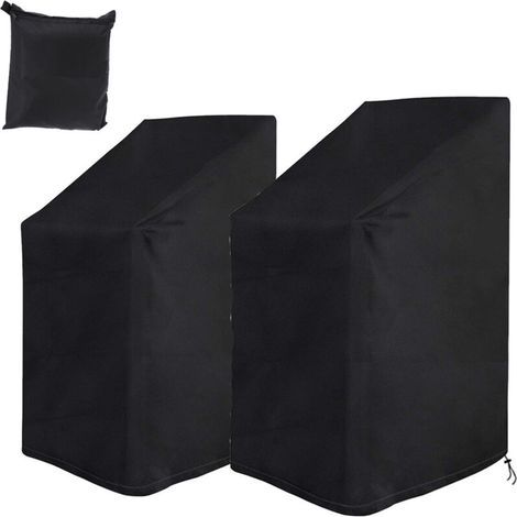 Lot 2 Housses Chaise Jardin – Oxford 210D – Imperméable, Anti-UV, Résistant Froid – Empilable (1/5)
