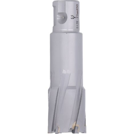 Mèche de scie cloche en carbure pour perçage magnétique, profondeur de perçage de 50 mm (27 mm / 1,06 po). (1/5)
