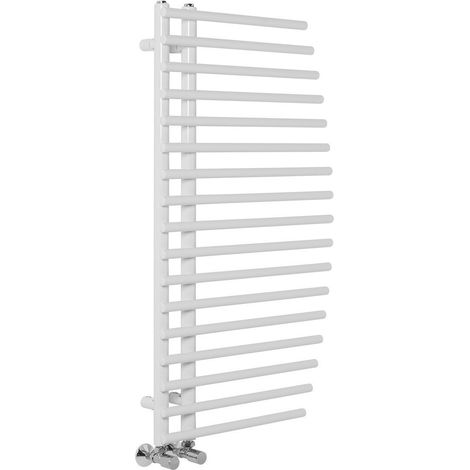 Bathroom White Heated Warming Curved Towel Rail Radiator Rad 1000 x 550mm (1/5)