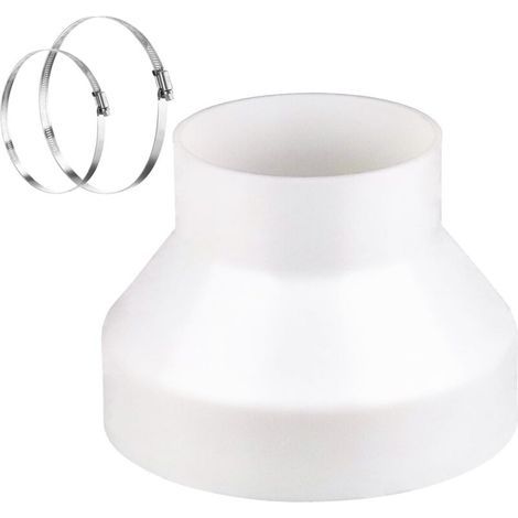 Reducteur Tuyau Climatiseur Mobile, Rèducteur Ø 100–150 mm Avec 2 Colliers en Acier Inoxydable Adaptateur Universel, Rèducteur de Conduit pour Système de Ventilation (150-100 mm) (1/4)
