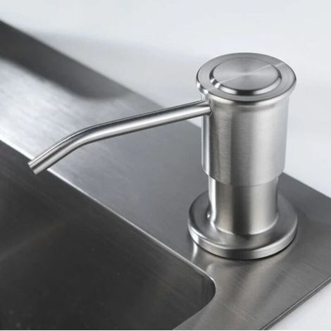 Eingebauter Seifenspender, Seifenspender aus Edelstahl für die Küchenspüle, silberfarben (1/5)