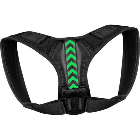 Correcteur de posture dorsal réglable, soutien respirant pour adulte, cou et épaules, noir (type flèches) XL (1/5)