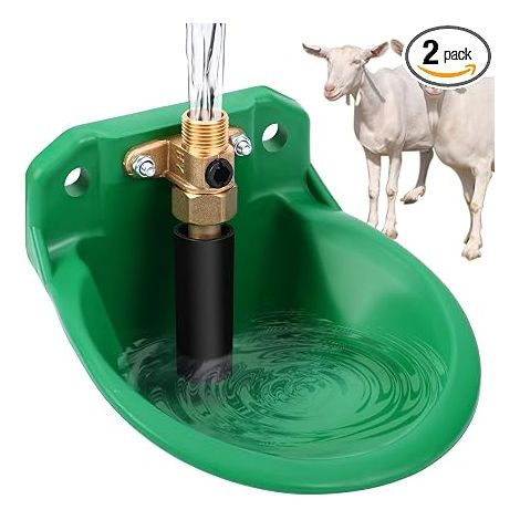 Abreuvoir automatique pour moutons, bovins avec trous de drainage, alimentation automatique en eau pour chevaux, bétails, moutons, porcs et chiens - Vert (1/3)