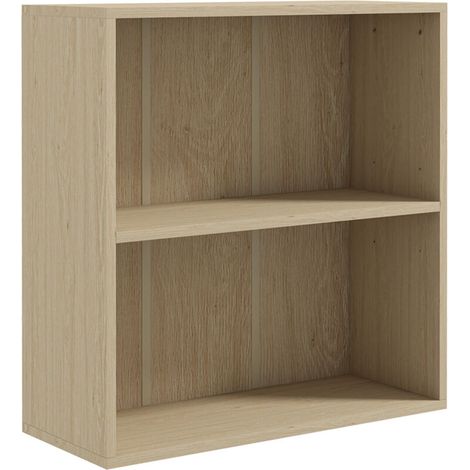 Estantería con 2 compartimentos y balda regulable, 60 x 24 x 63 cm, efecto madera natural. (1/5)