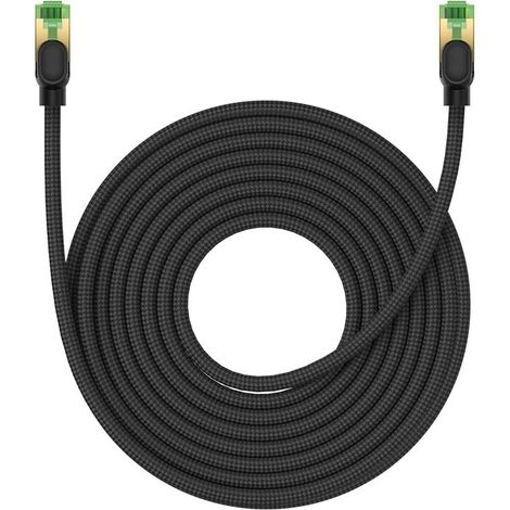 Baseus schnelles Netzwerkkabel RJ-45 Cat.8 40 Gbit/s 10 m geflochten – schwarz (1/5)