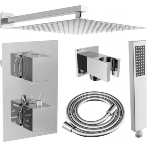 Mexen Cube DR02 set doccia ad incasso con soffione 25 cm, cromo - 77502DR0225-00 (1/5)