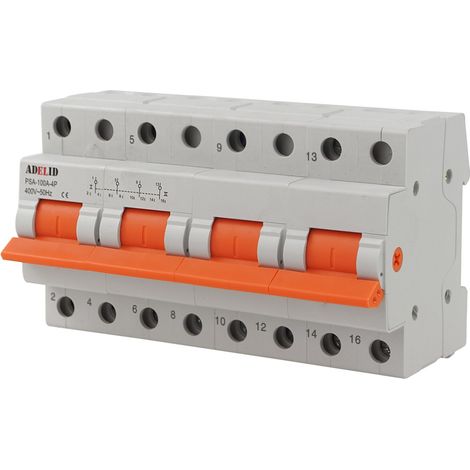 Wahlschalter-Umschalter 1-0-2 100A Reiheneinbau 4-polig
