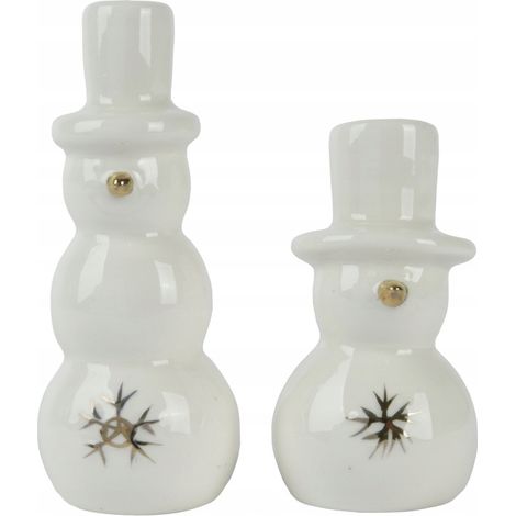 Figurine de Noël en porcelaine, bonhomme de neige blanc, 7,8 cm, 1 pièce (1/3)