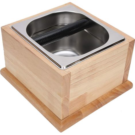 Cestello per caffè macinato in acciaio inox con sacchetto per espresso a prova di perdite e base in legno (1/5)