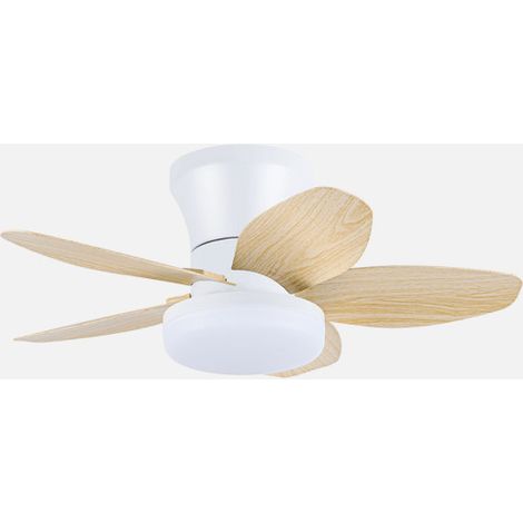 Ventilador Dc Haran 15w 1800lm Blanco/haya 5aspas 62d 3000k4200k6500Kk Regulable Intensidad+Remoto+temporizador+memoria