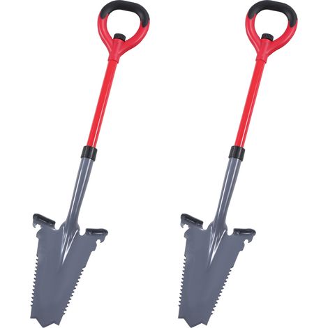 SWANEW 2pcs vanga giardino invertito a forma di V lama appuntita tutto in uno scavatore radice vanga rosso (1/5)