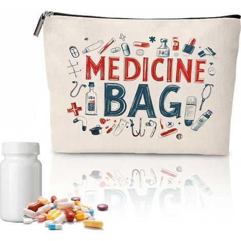 Reiseapotheke Tasche leer, 22x18cm Erste Hilfe Notfalltasche Medizin Aufbewahrungstasche Textil