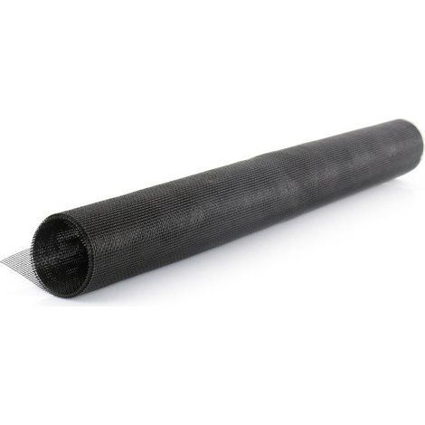 Rouleau de Toile Moustiquaire PVC - AVOSDIM - 1 x 10m - Noir - Souple et Rigide - Anti-tâches