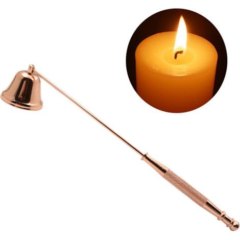 Éteignoir à bougie en forme de cloche, en fer plaqué or rose, pour la maison (1/5)