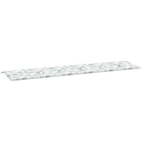 Coussin de banc de jardin,Coussin d'extérieur motif de feuilles 200x50x4 cm tissu CFW149233 (1/5)