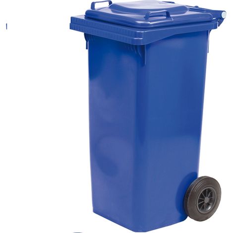 Bidone per raccolta differenziata con ruote 120Lt ICS - Blue (1/4)