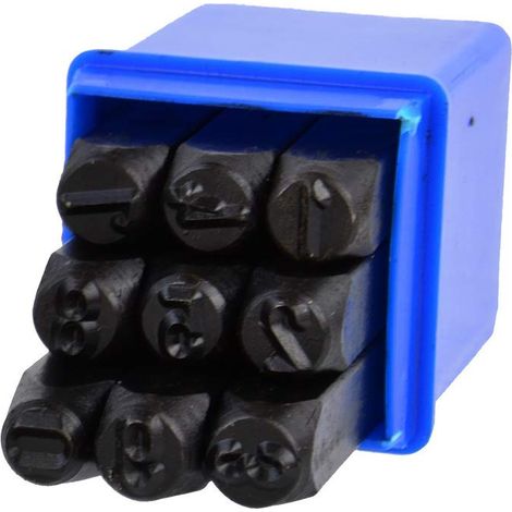 Geko G01811 - Juego de sellos de número de punzón (8 mm), multicolor