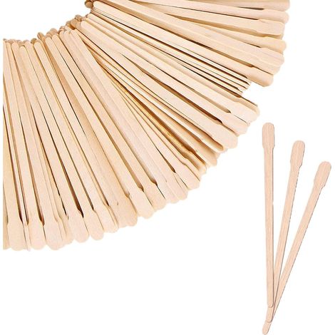 300 Pièces Spatule Bois Epilation 88mm Tete Plate  Surface lisse sans rayure,Extrémités large et fine,Adapté visage sourcils lèvres salon usage domestique masque de soin (1/5)