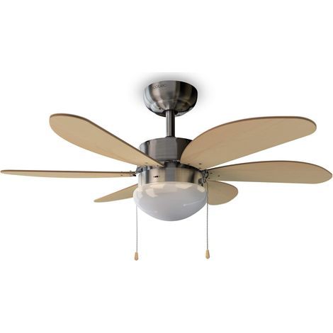 Ceiling Fan with Light, 6 Reversible Blades, 3 Speeds, Winter Function, 81 cm Diameter, Indoor (1/5)