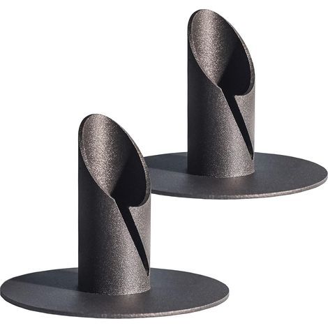 Lot de 2 bougeoirs en métal noir style vintage décoratifs. (1/5)