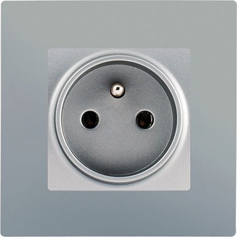 SIEMENS Prise 2P+T Silver Delta Viva + Plaque Silver