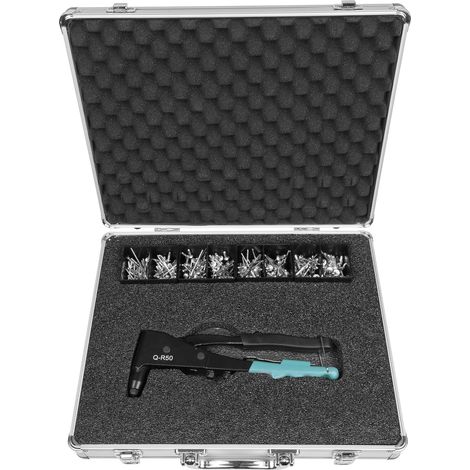 Feifar Sortimentskassette Blindnieten aus Stahl mit Blindnietzange QR 50 - Nietmutternzange für Blindnieten ø 2,4-5mm, 290-teilig (1/3)