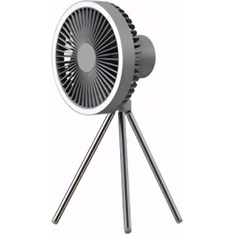 Ventilateur de plafond sans fil pour le camping en extérieur avec veilleuse - Ventilateur trépied rotatif compact pour le camping, la randonnée et les activités de plein air (1/5)