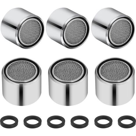 6 Pièces Mousseur robinet, filetage M22, acier inoxydable, filtre eau, économiseur d'eau, cuisine salle de bain
