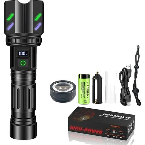 Taschenlampe, wasserdicht, verstellbarer Zoom, 1 Satz (1/2)